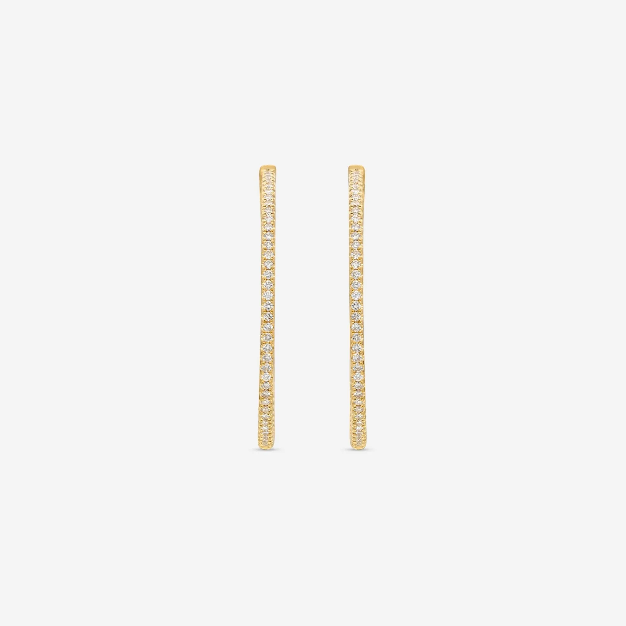 Ina Mar 18K Yellow Gold Diamond 1.49ct.twd.  Round Hoop Earrings AER-13138-Y