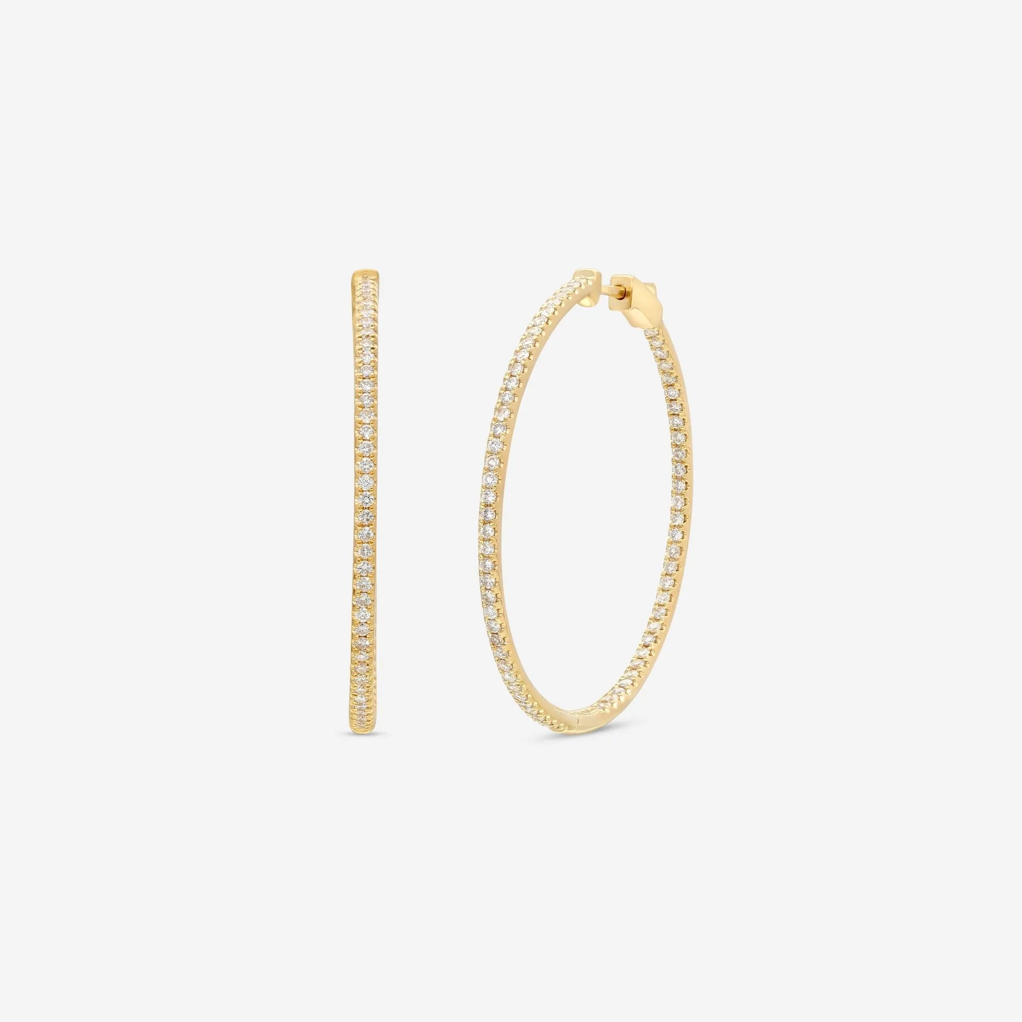 Ina Mar 18K Yellow Gold Diamond 1.49ct.twd.  Round Hoop Earrings AER-13138-Y