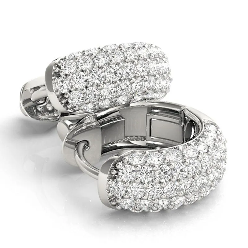 Ivy - Diamond Huggies with Five Rows of Diamonds 0.75ct