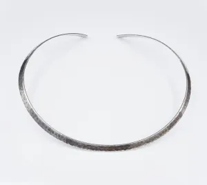 James Avery Sterling Silver Hammered Collar Choker Neck Cuff Retired 15" NS2194