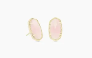 Kendra Scott-Ellie Gold Stud Earrings in Rose Quartz 4217715824
