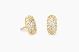 Kendra Scott-Grayson Gold Stud Earrings in White Crystal 4217719659