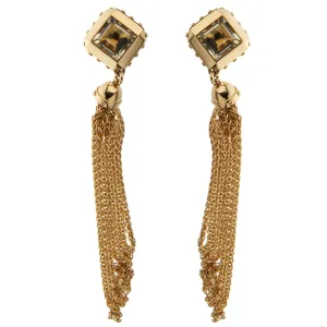 Louis Vuitton Quartz Yellow Gold Tassel Drop Earrings
