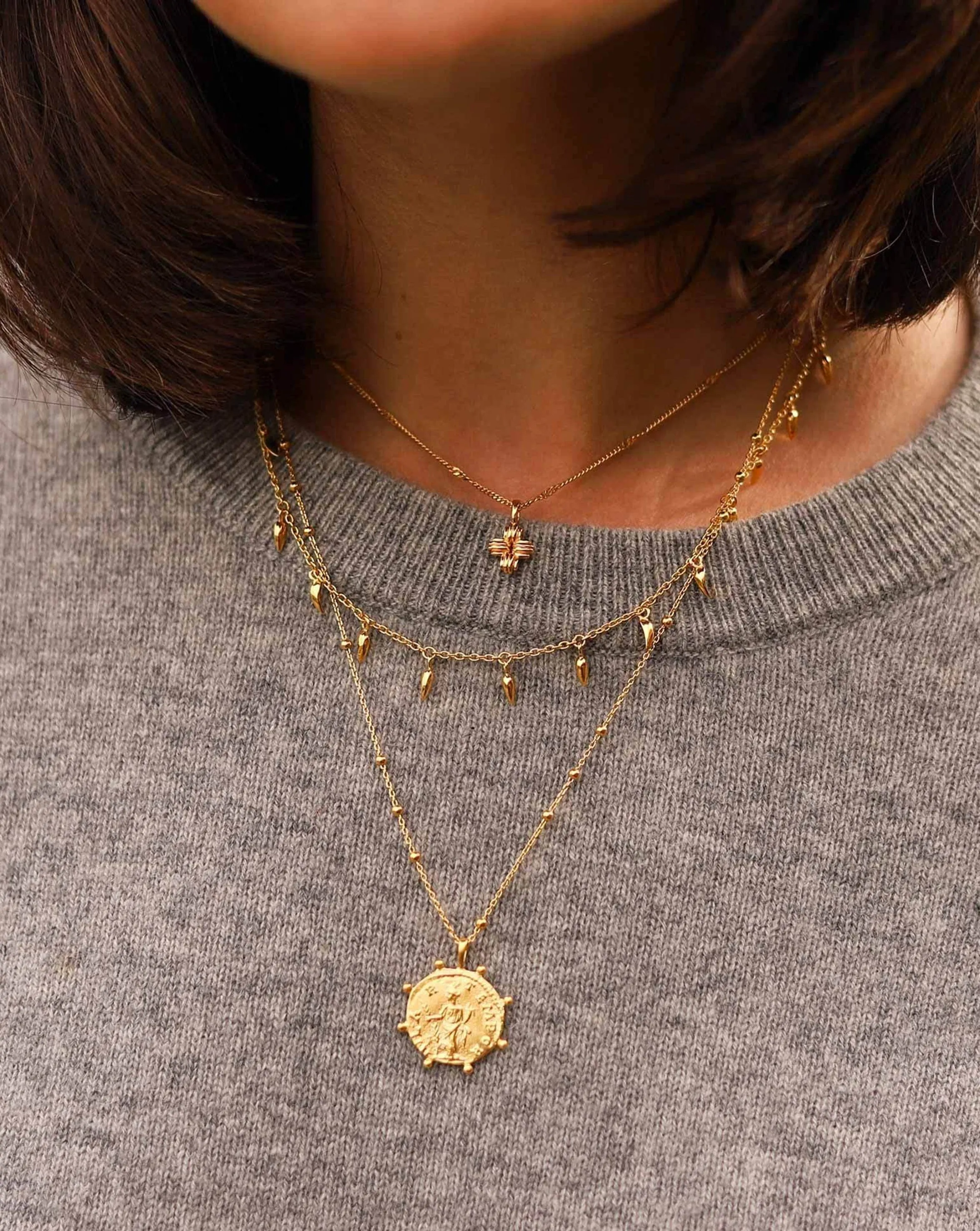 Lucy Williams Mini Ridge Cross Necklace