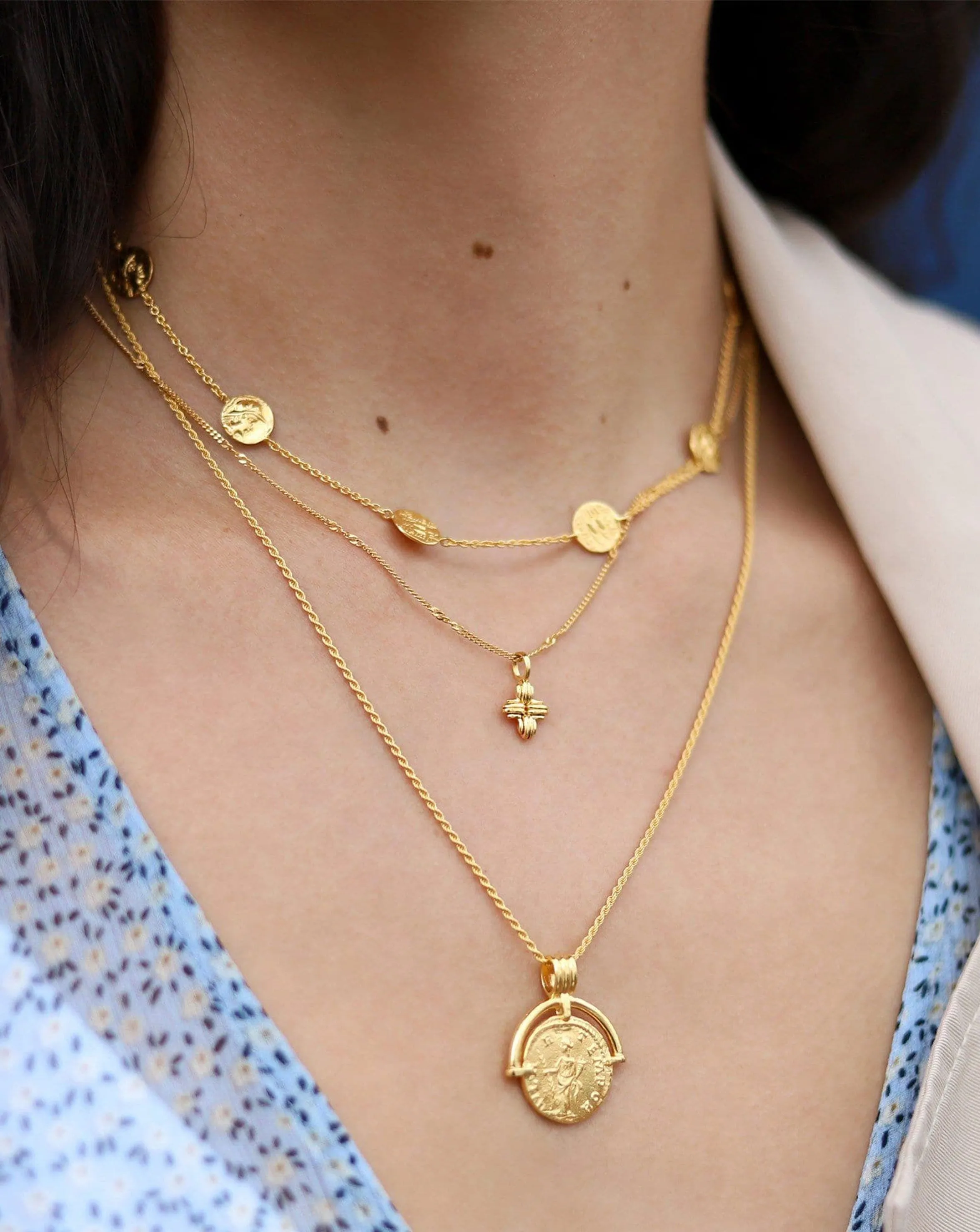 Lucy Williams Mini Ridge Cross Necklace