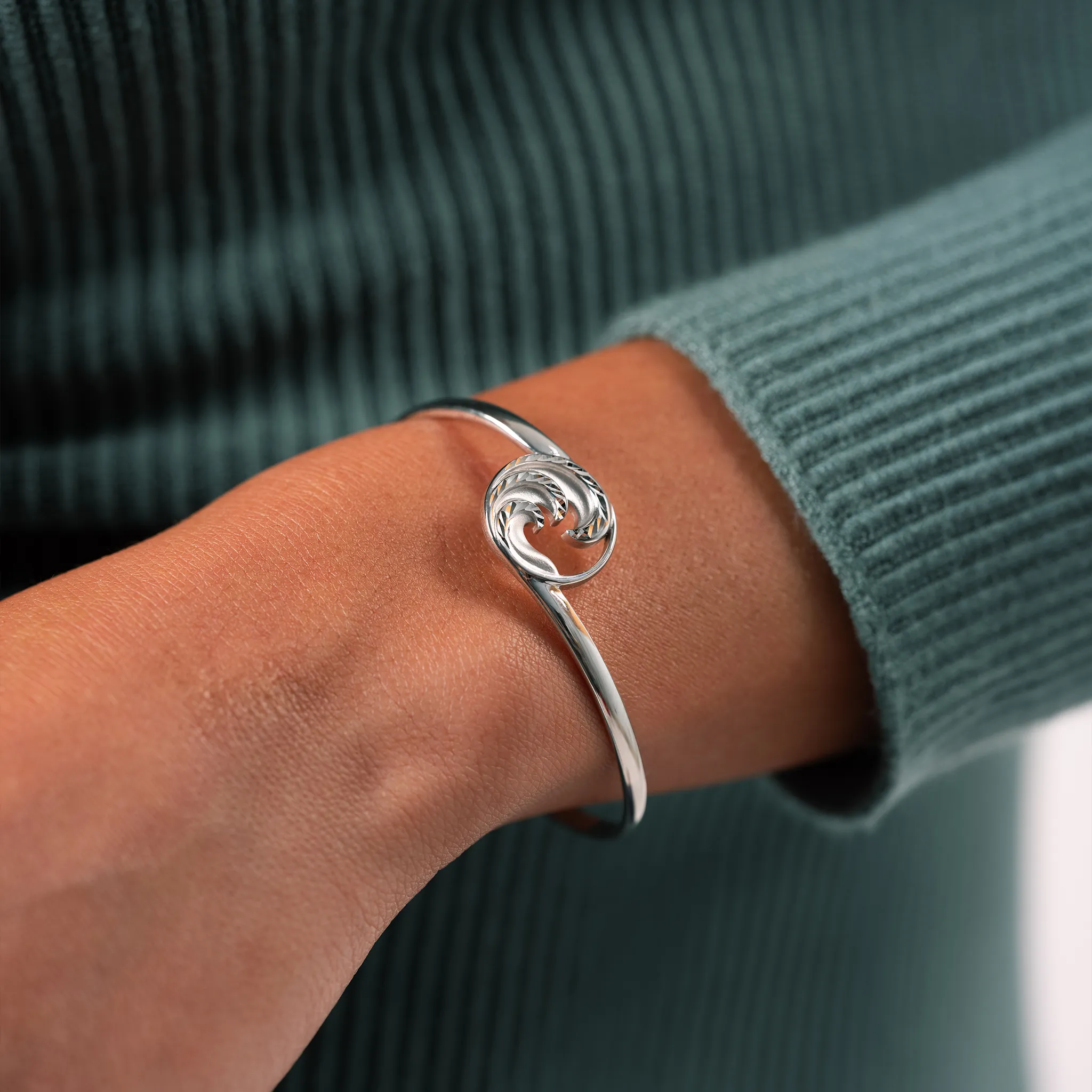 Nalu Cuff Bracelet in Sterling Silver - Size 7.5"
