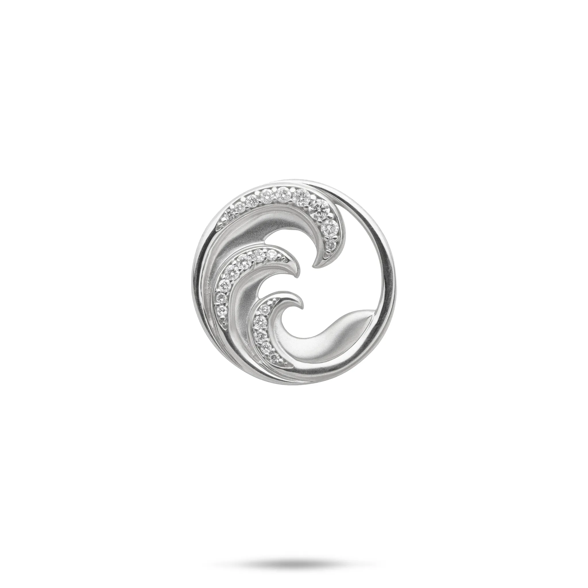 Nalu Pendant in White Gold with Diamonds - 18mm