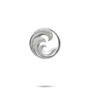Nalu Pendant in White Gold with Diamonds - 18mm