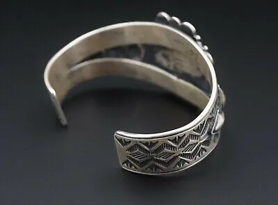 Navajo Derrick Gordon Turquoise Cuff Bracelet Sterling Silver 7" Signed BS2340