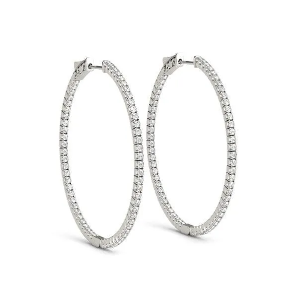 Olivia - Diamond Encrusted Inside Out Hoops 0.50CT