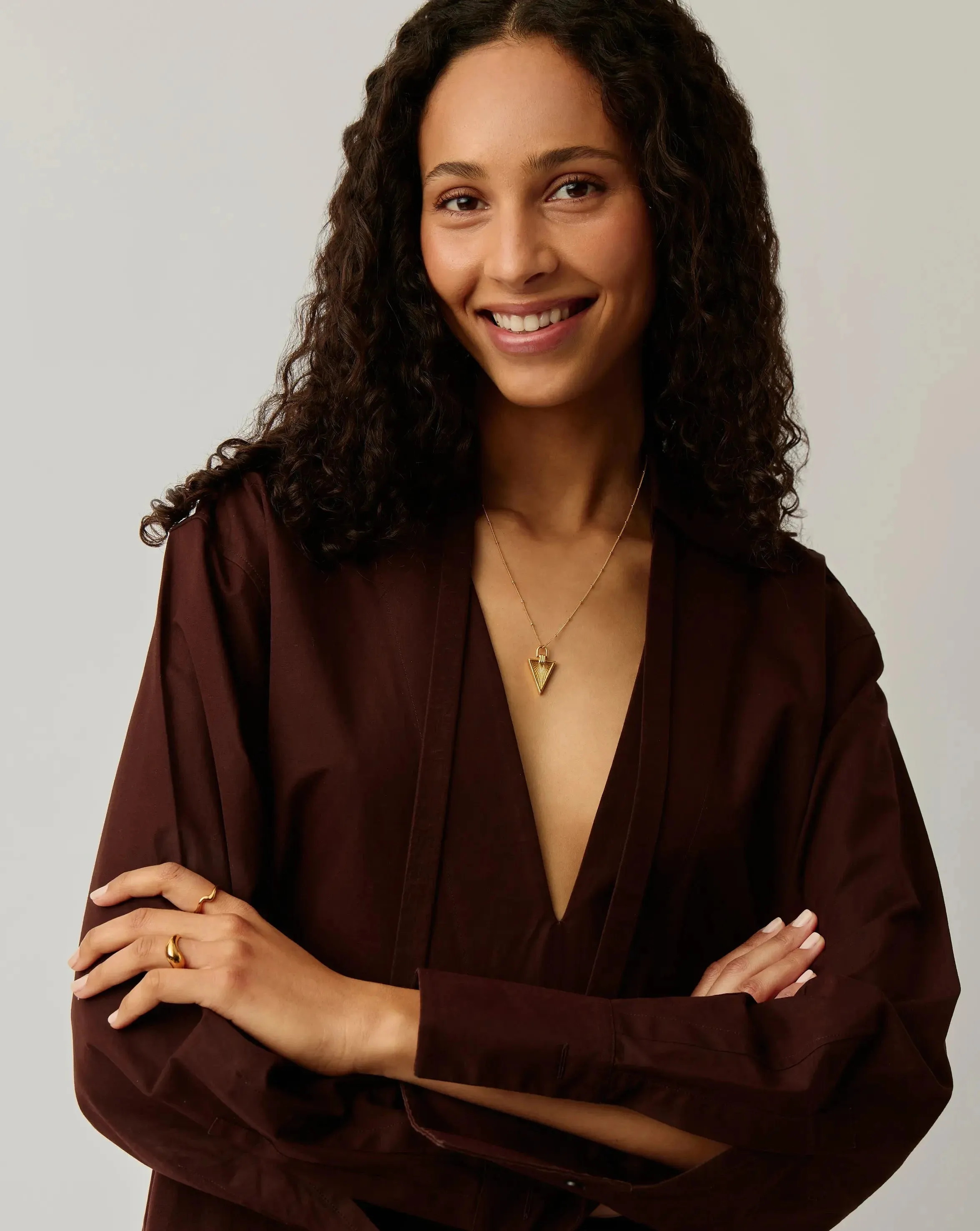 Pyramid Ridge Pendant Necklace | 18k Gold Plated