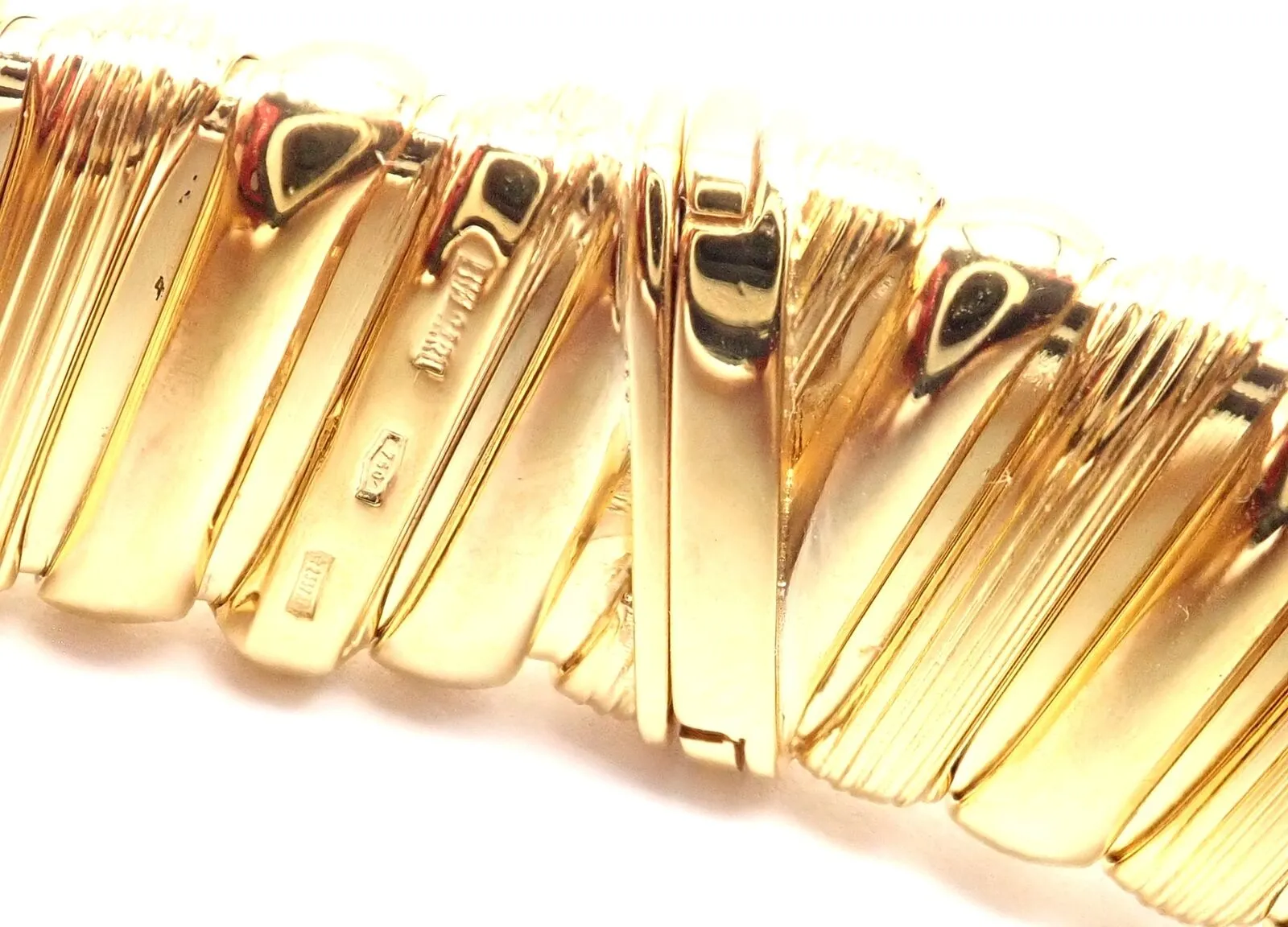 Rare! Authentic Bvlgari Bulgari Tubogas 18k Yellow Gold Choker Necklace