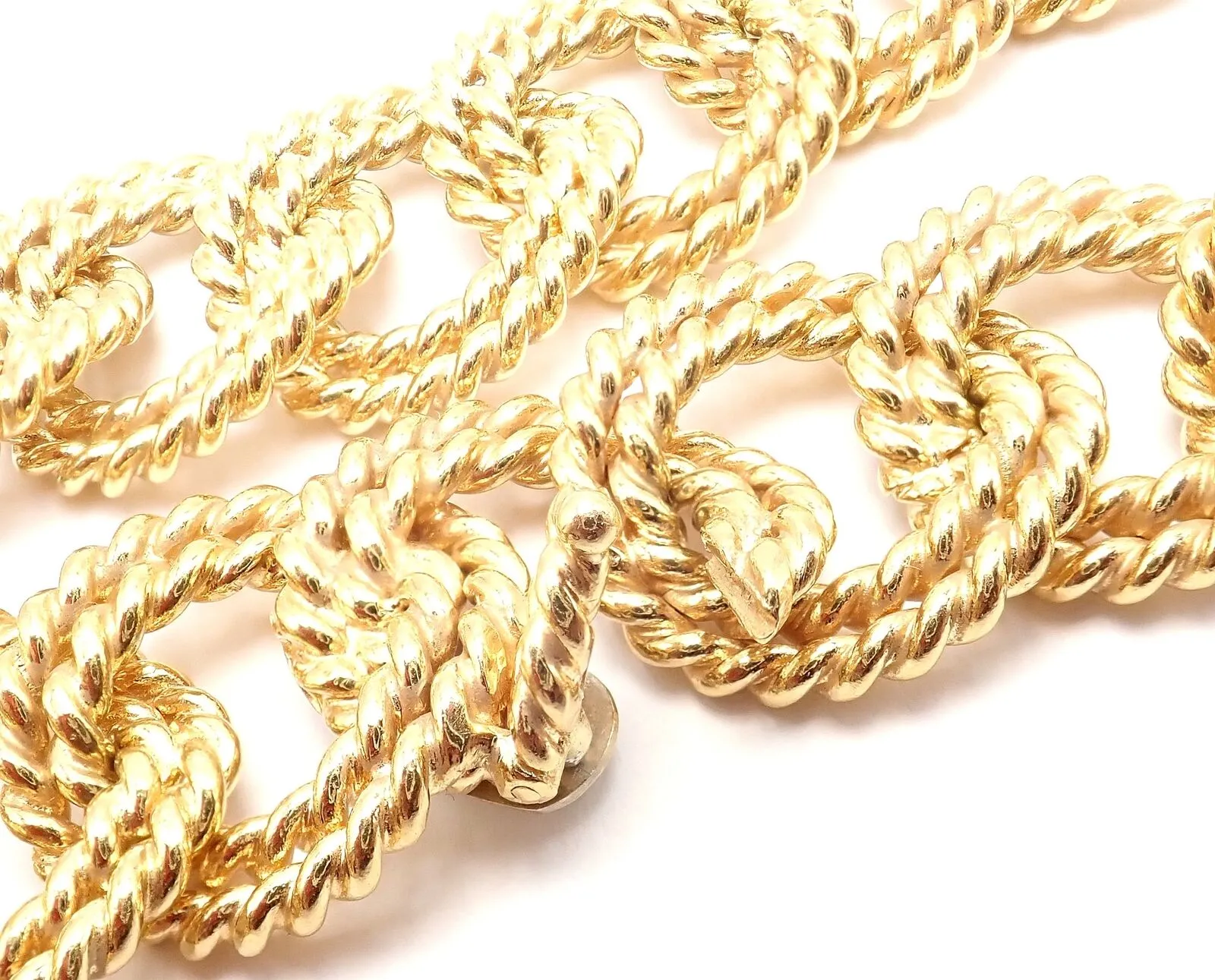 Rare! Authentic Verdura 18k Yellow Gold Rope Link Choker Necklace