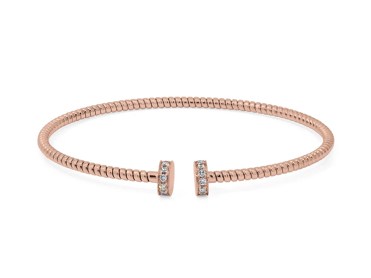 Skinny Tubogas Nail Head Bracelet in 18K Rose Gold, by Beladora