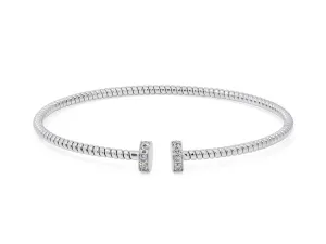 Skinny Tubogas Nail Head Bracelet in 18K White Gold, by Beladora