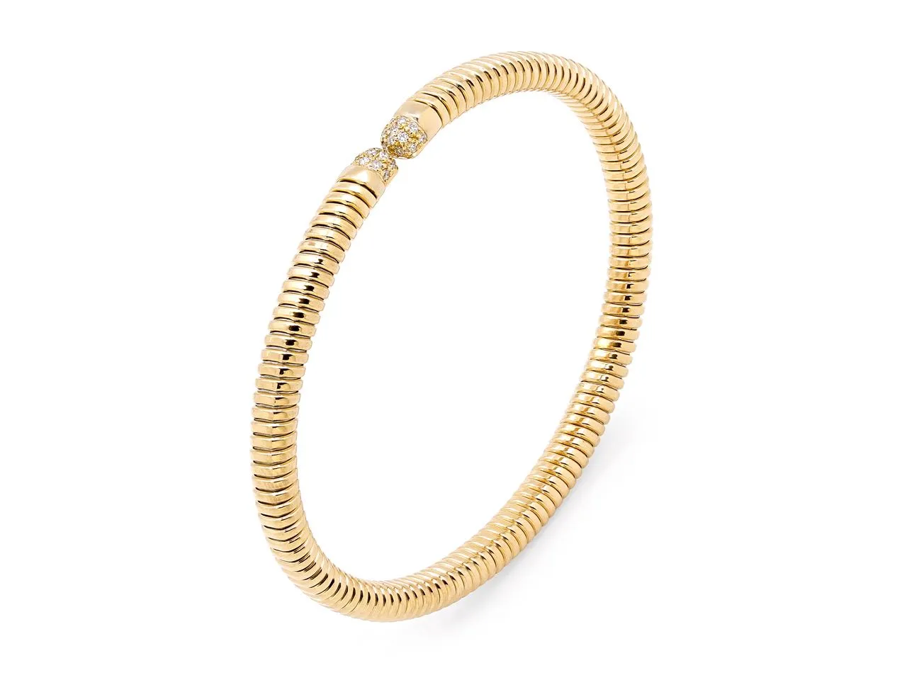 Tubogas Diamond Bracelet in 18K Yellow Gold, Small, by Beladora