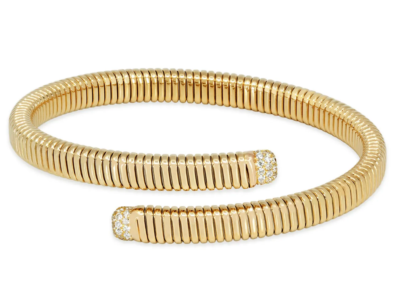 Tubogas Diamond Bypass Bracelet in 18K Gold, by Beladora