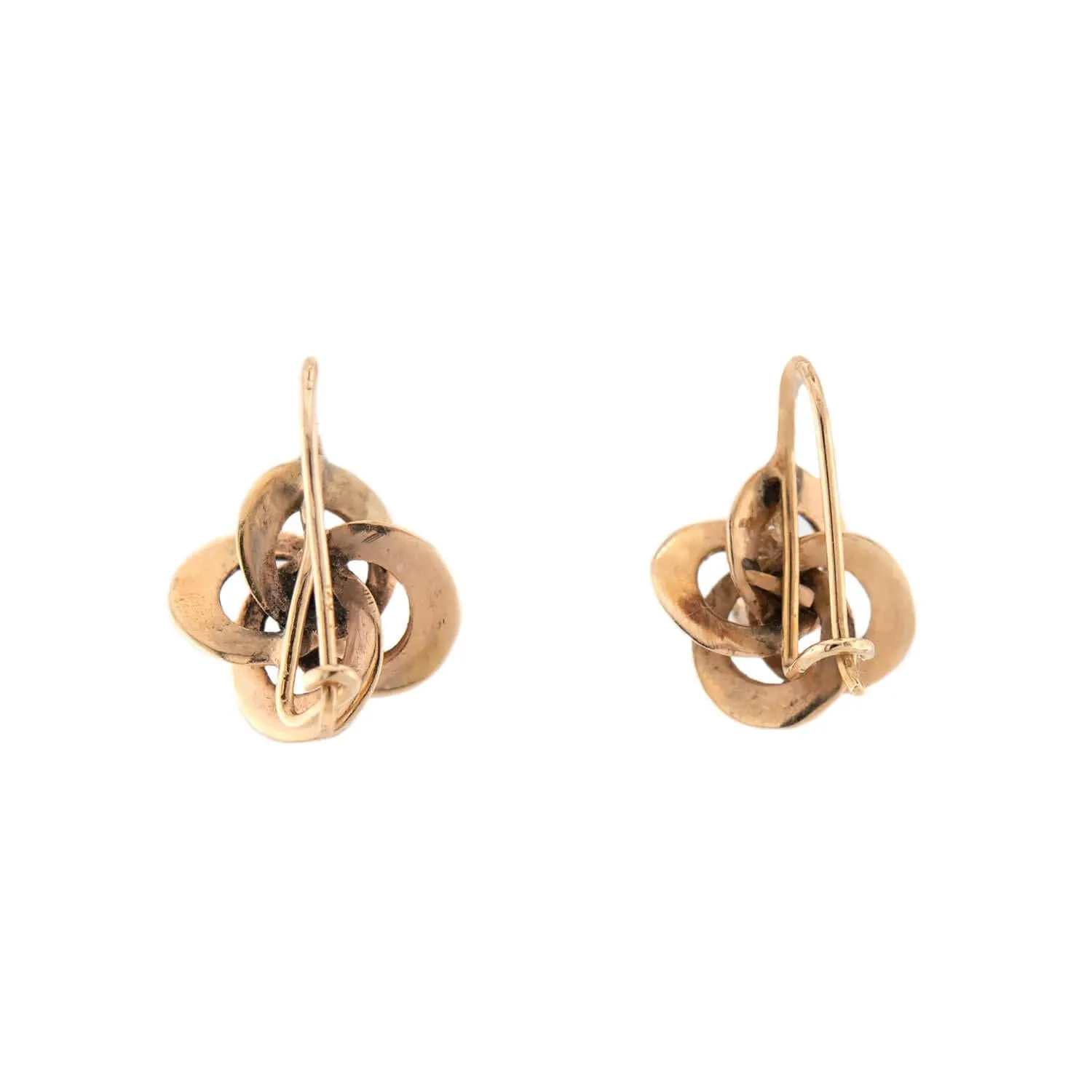 Victorian 14k Repousse Love Knot Motif Earrings