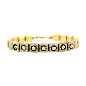 Victorian 15K Diamond Button Stretch Bracelet (On Hold)