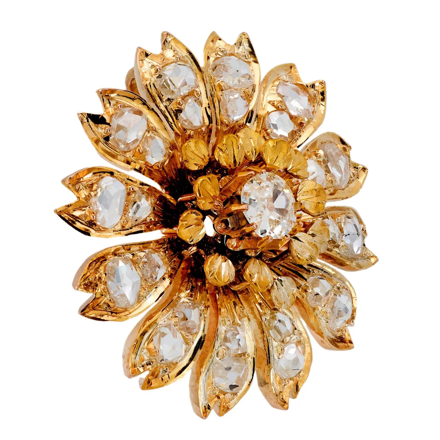 Victorian 18k Diamond Floral Motif Pendant
