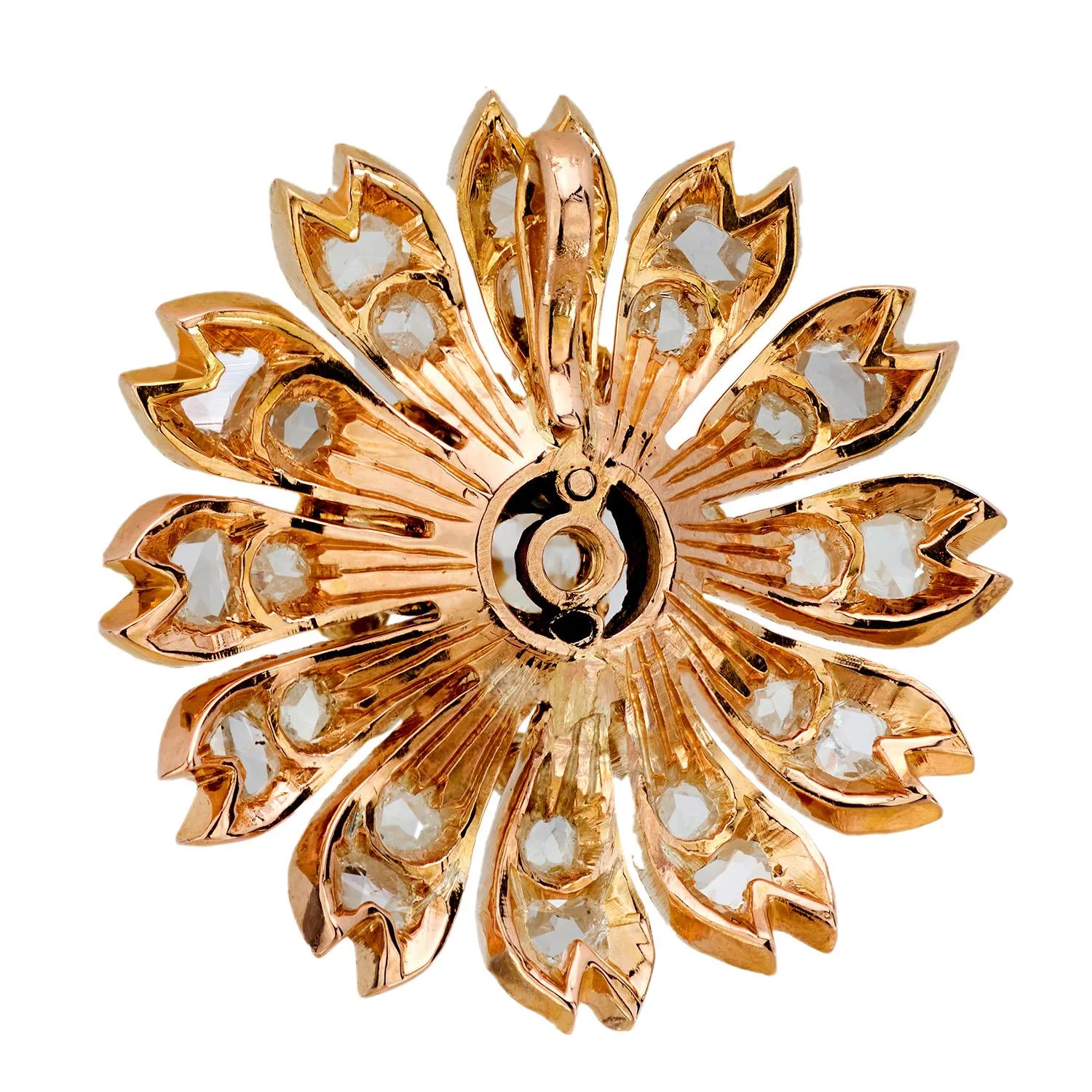 Victorian 18k Diamond Floral Motif Pendant