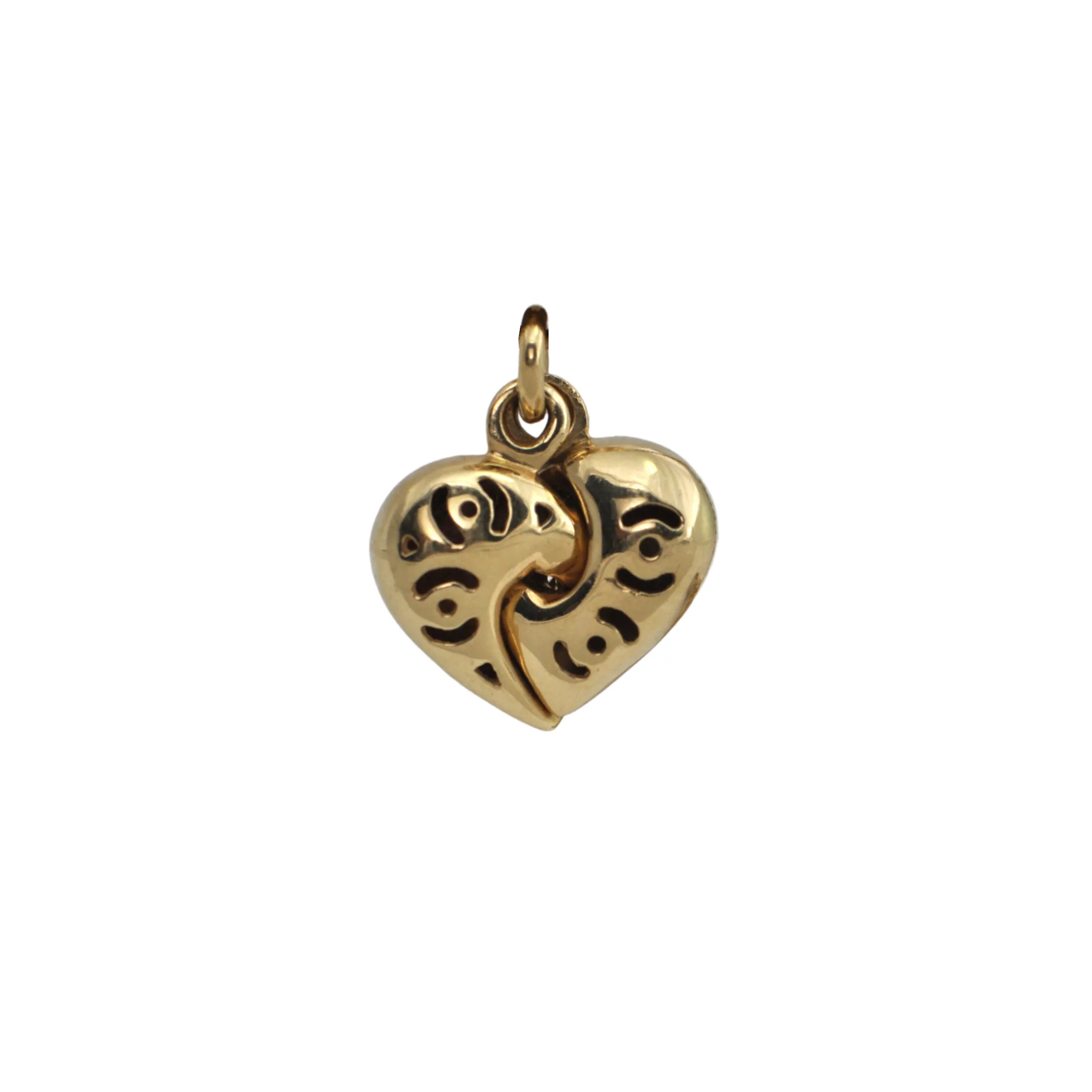 Vintage 18K Rose and Yellow Gold Heart Pendant/Charm