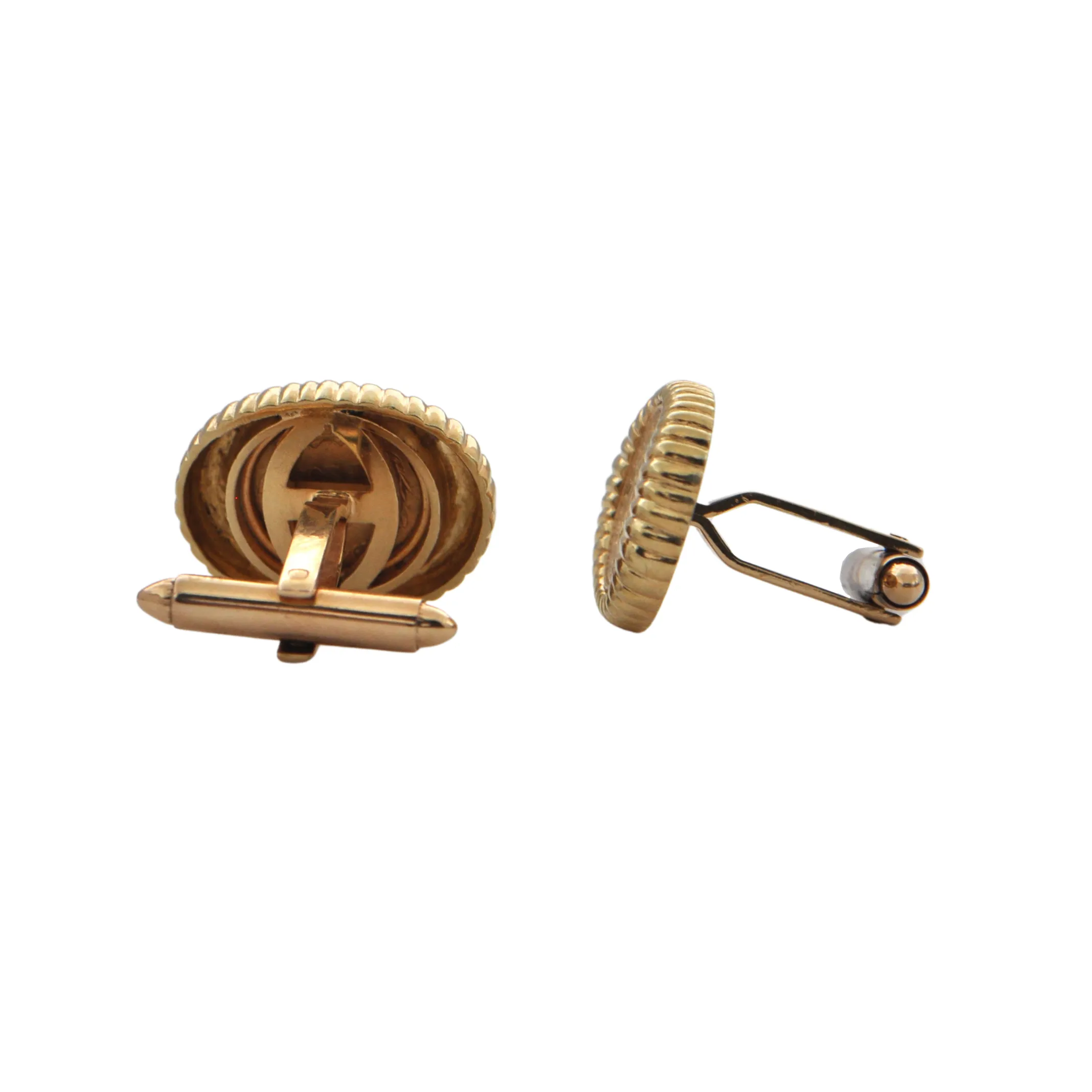 Vintage 21.6K Gold Dos Pesos Mexican Coin in 14K Yellow Gold Cufflinks