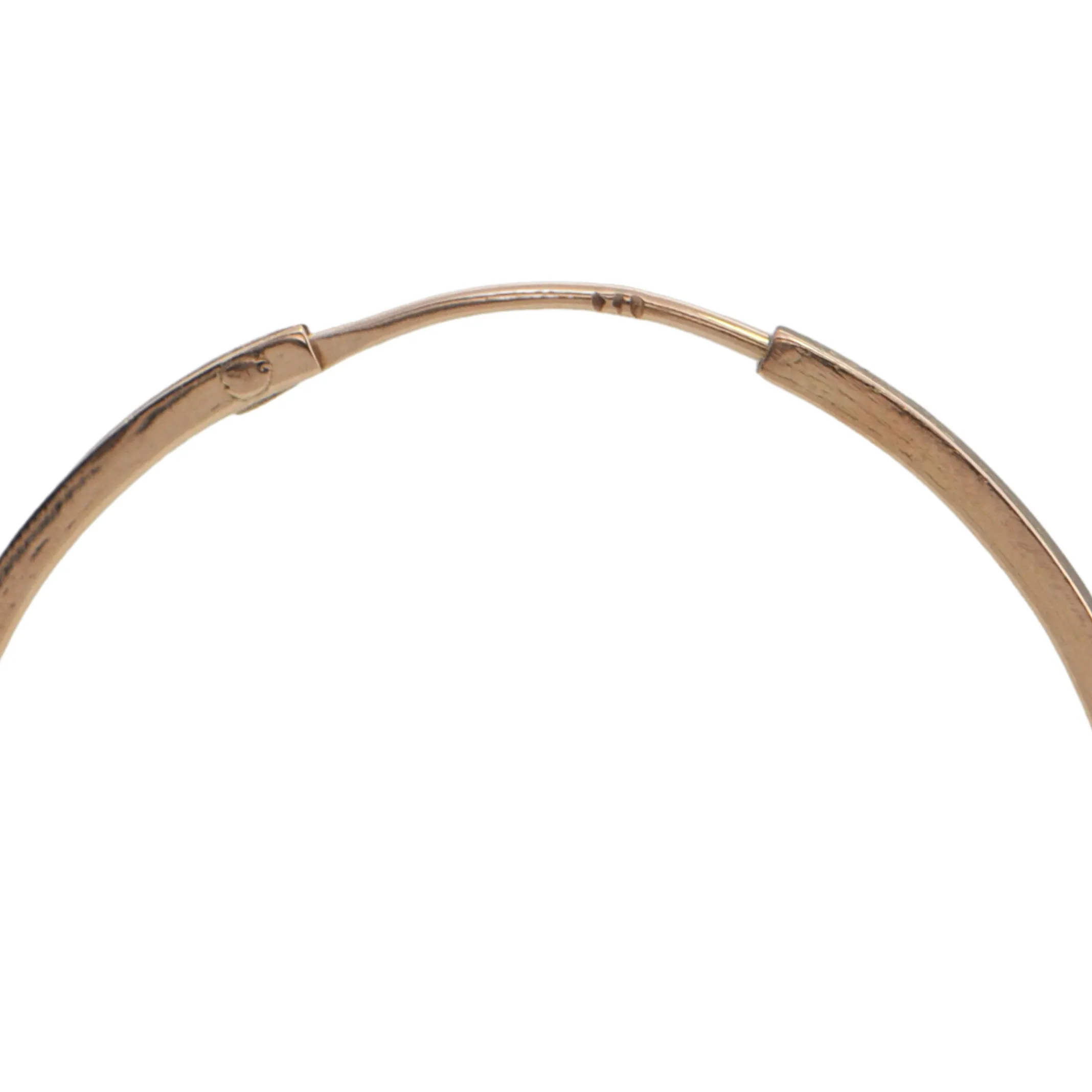 Vintage Hollow 14K Rose Gold Round Hoop Earrings